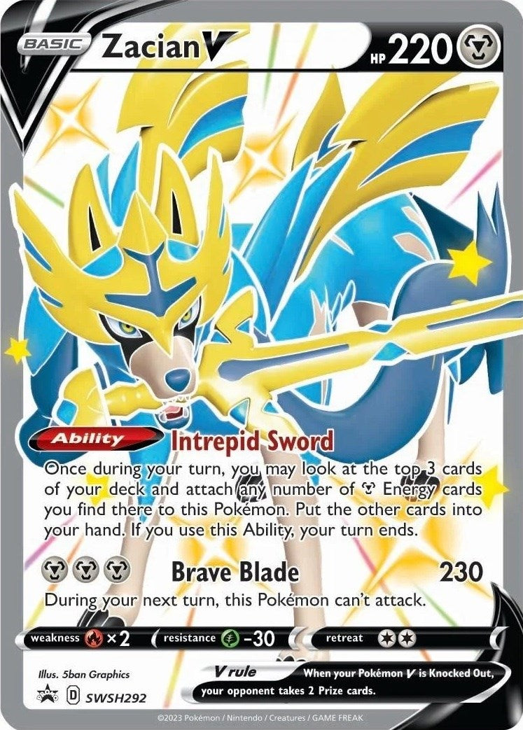 Zacian V SWSH292 BLACK STAR PROMO