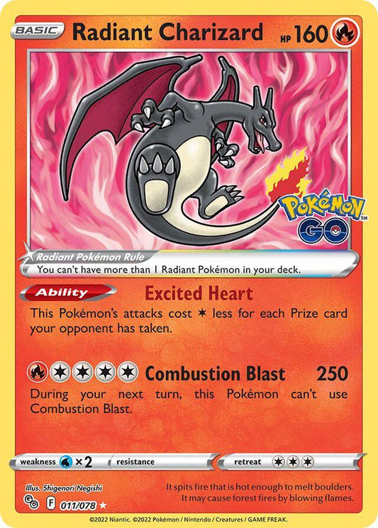 Radiant Charizard 011/078 Pokemon GO