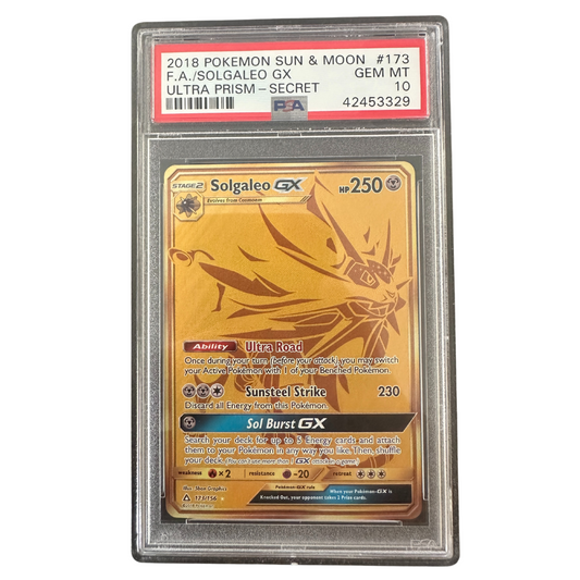 *Graded* PSA 10 2018 Full Art Solgaleo GX - Ultra Prism