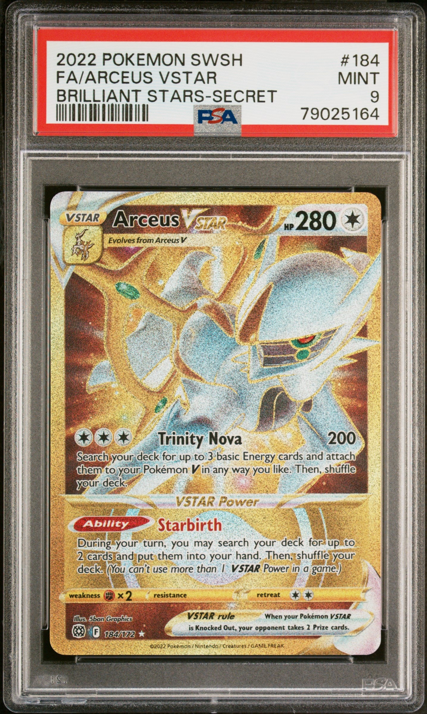 *Graded* PSA 9 2022 Full Art Arceus VSTAR - Brilliant Stars