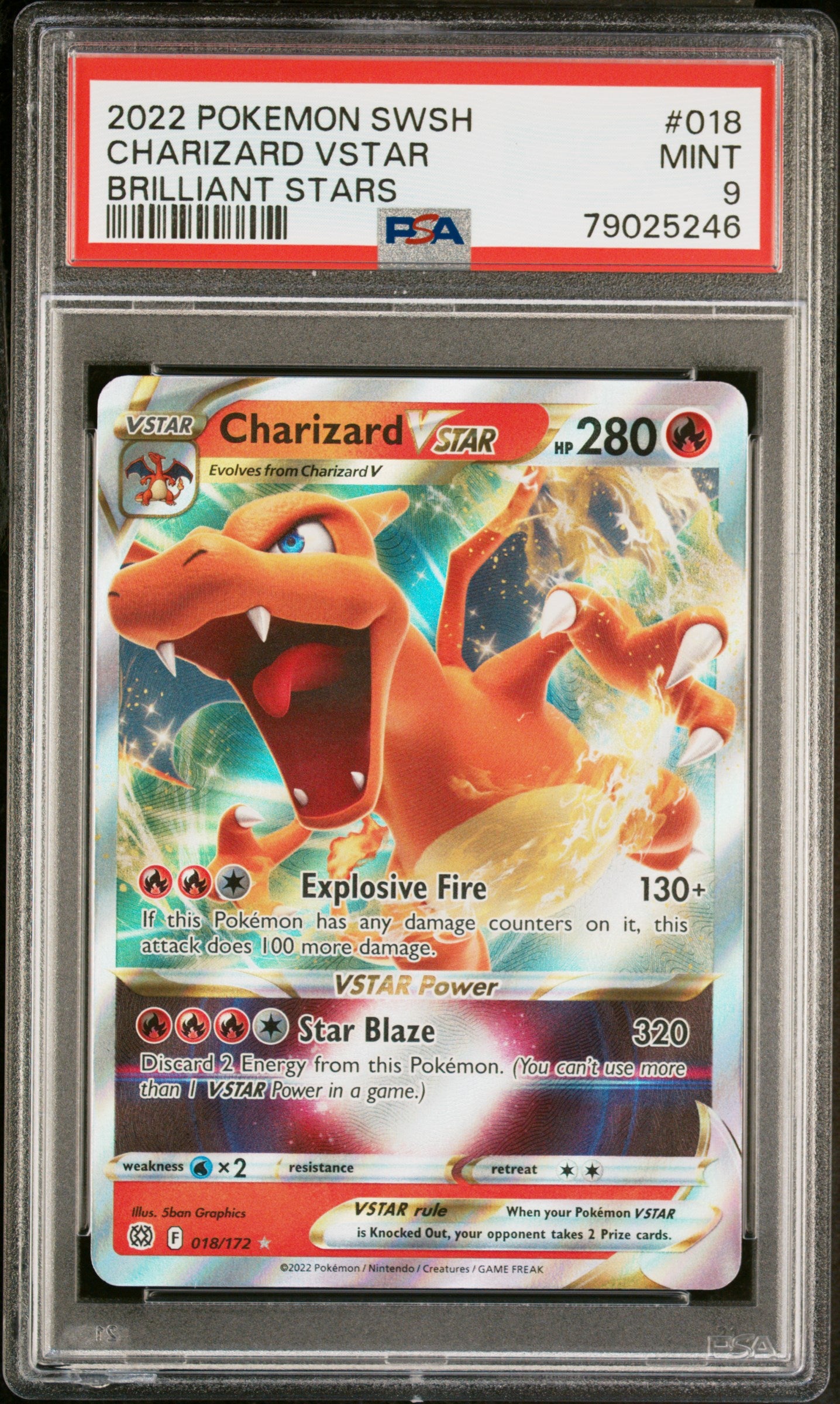 *Graded* PSA 9 2022 Charizard VSTAR - Brilliant Stars