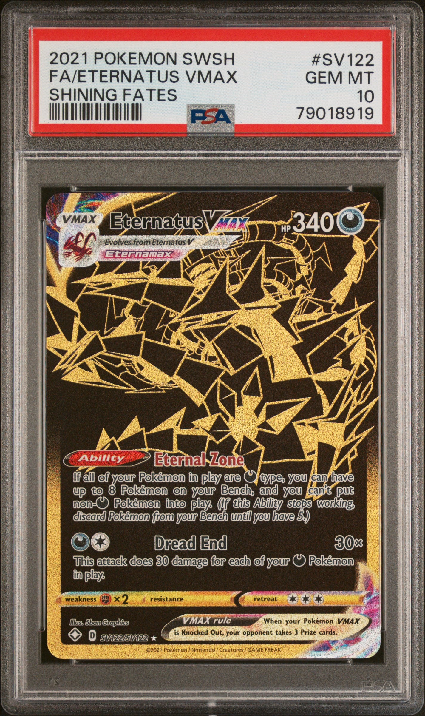 *Graded* PSA 10 2021 Eternatus VMAX - Shining Fates