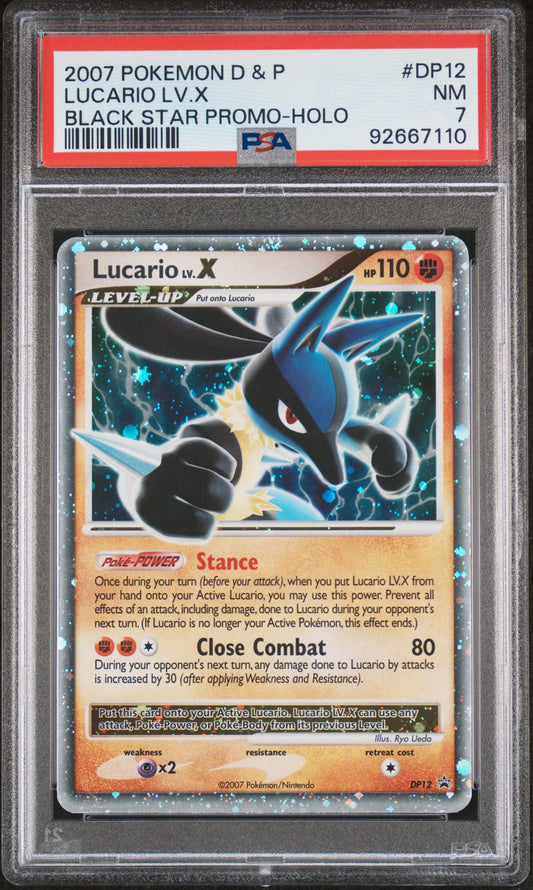 *Graded* PSA 7 2007 Lucario LV.X - Diamond & Pearl Black Star Promo